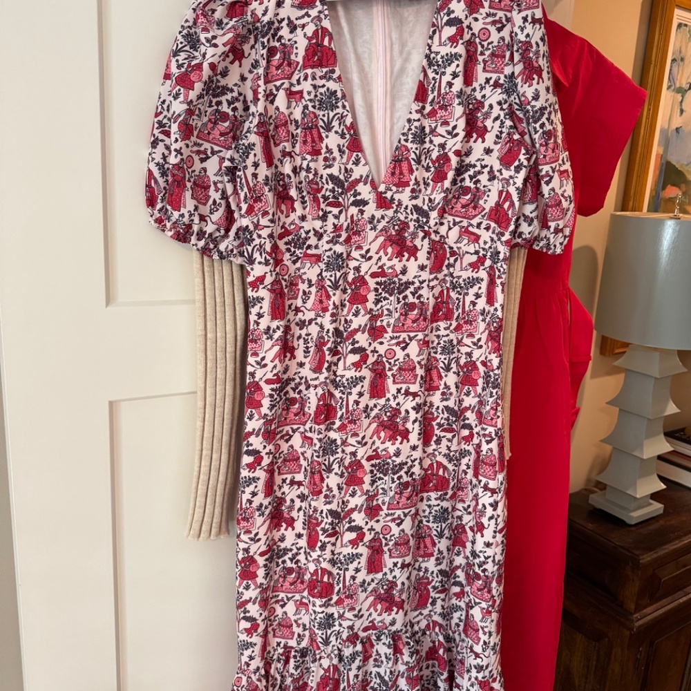 Rhode Pink Chinoiserie Dress - Picture 2 of 2